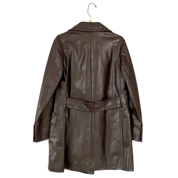 PRADA Dark Brown Leather Coat - Picture 5 of 14